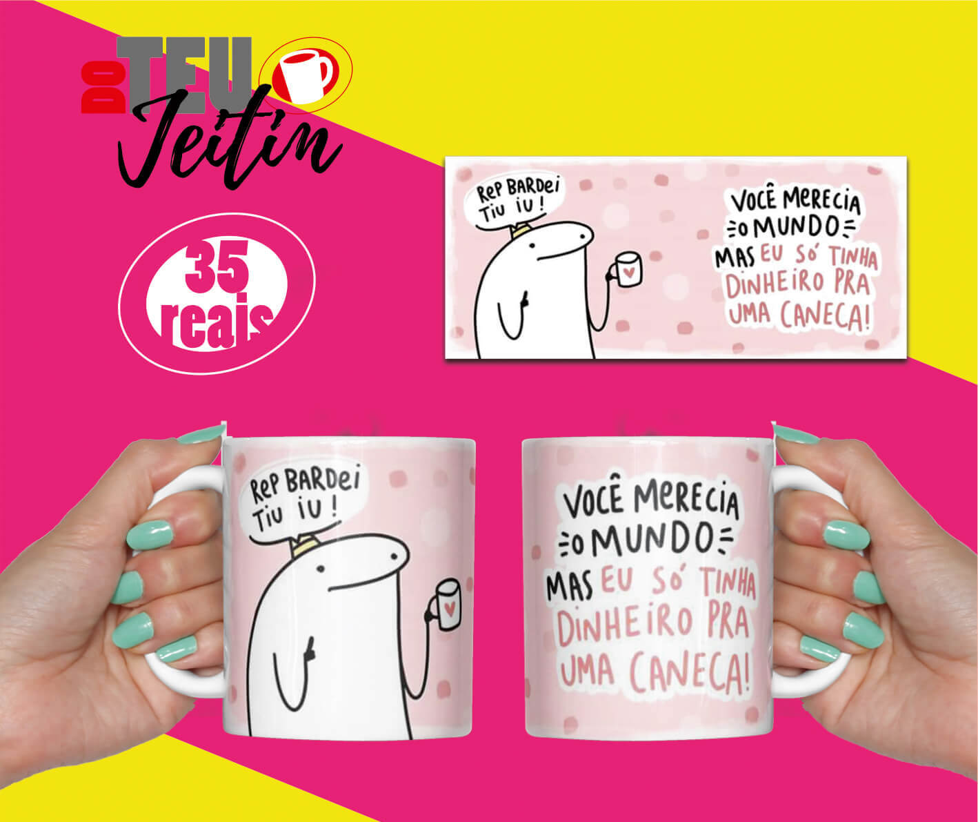 Caneca Aniversário flork meme- xícara de porcelana - Repi Bardei