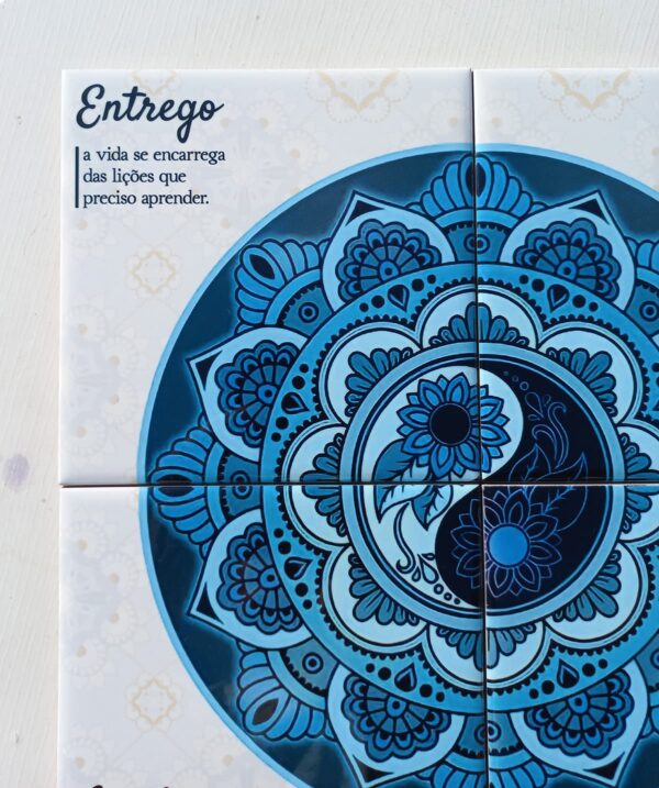 Mosaico de Azulejos - Mandala Azul- 4 Peças - Image 3